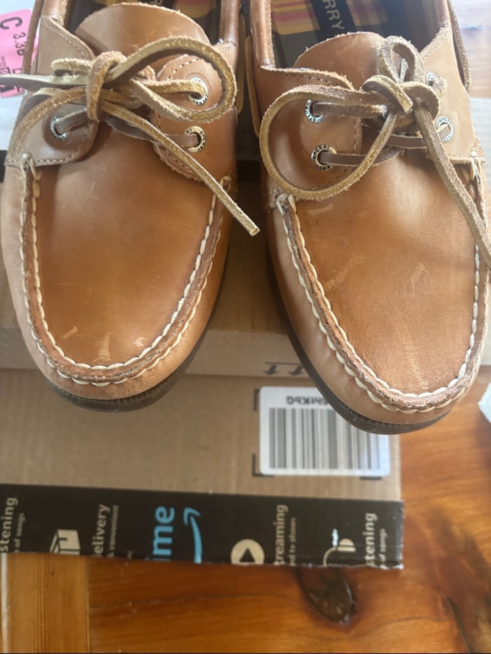 Sperry Women’s Classic Tan Leather Boat Shoes - Picture 4 of 6